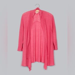Eileen Fisher Coral Peach Hemp Open Cardigan Size Medium/Large